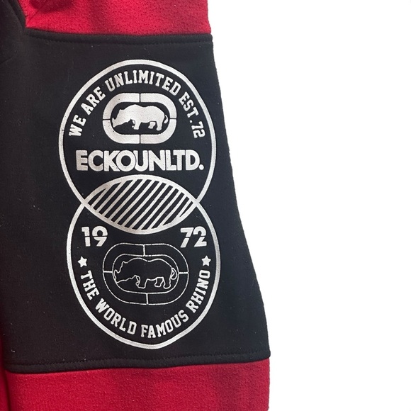 Ecko Unltd CutNSew Rhino Embroidered Hooded Pullover Red/Black Men’s Medium - Picture 5 of 8